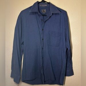 VTG Calvin Klein Men's Navy Casual button up Shirt L 100% cotton
